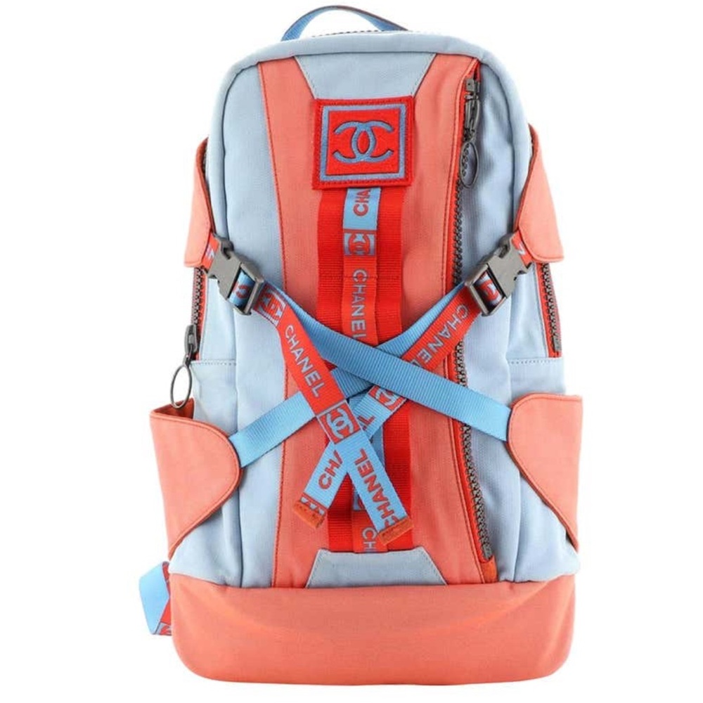 Authentic CHANEL Sport Orange and Blue Backpack